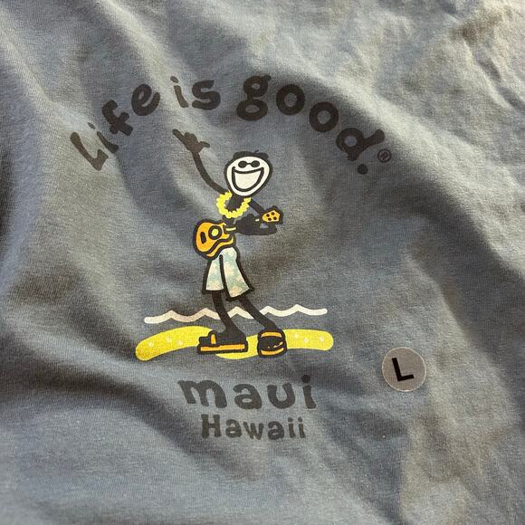 Life is Good Tee Size Large Classic Fit Jake Maui Hawaii Beach Tourist Luau Dad - Picture 2 of 6